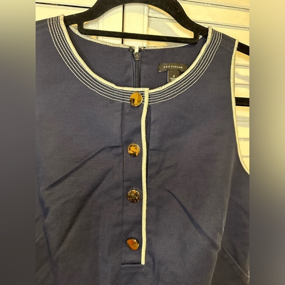 052 ANN TAYLOR Blue Mini Dress - Picture 3 of 6